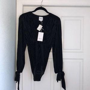 Misa Luvia Black Velvet Bodysuit